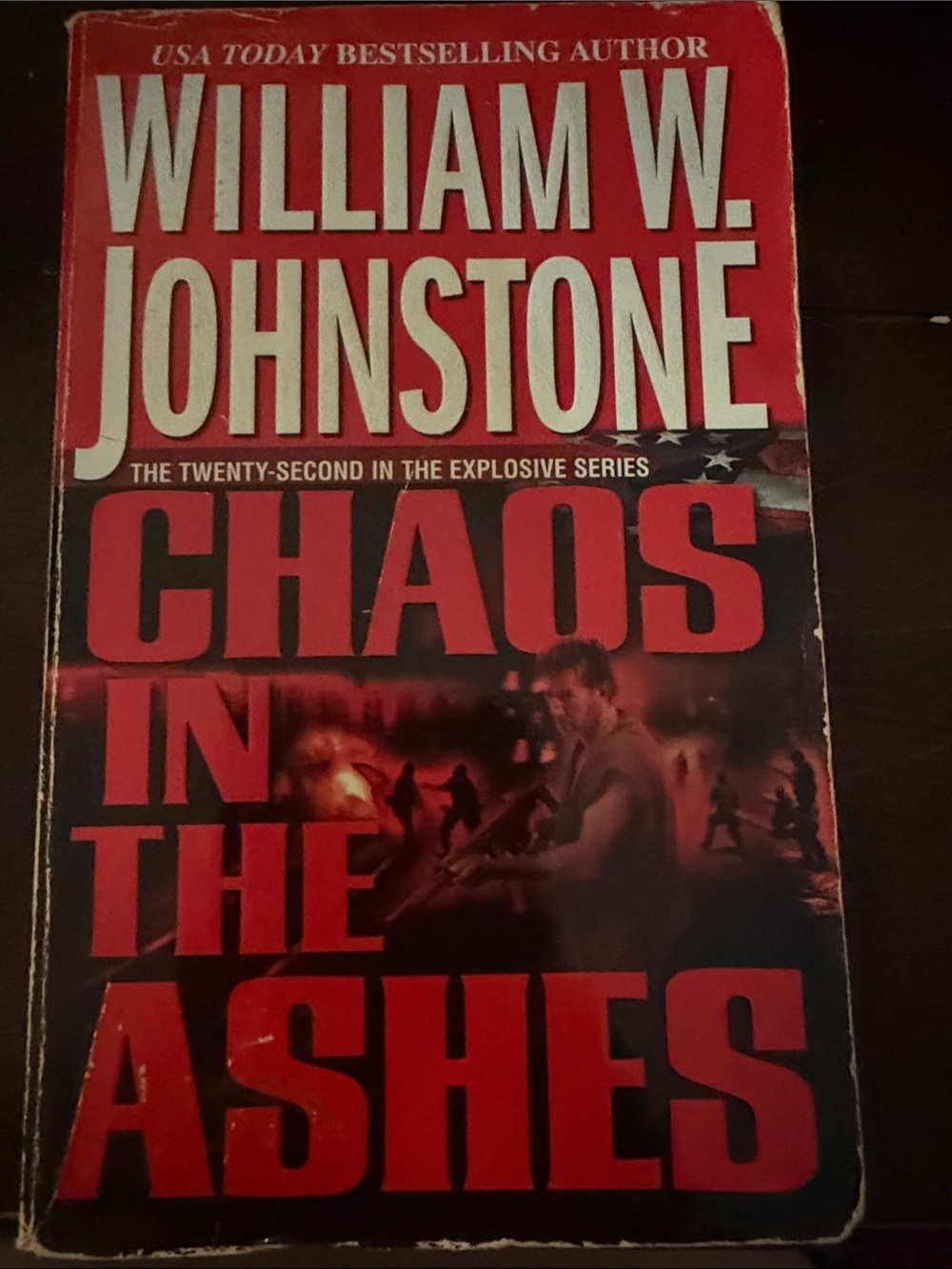 William W. Johnstone "Chaos in the Ashes" Red & Black Paperback Thriller